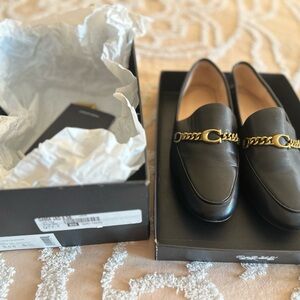Coach Helena leather black loafers